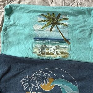 Turquoise Palm Beach Graphic Tank. XL & XXL